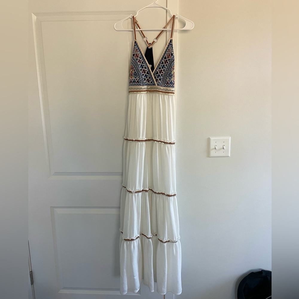 Embroidered white dress